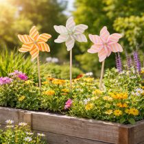 daiktų Vėjo malūno sodo kuolas, patraukli terasos, sodo ir balkono puošmena, 47 cm, 3 dalys