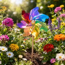 daiktų Vėjo malūno balkonas, spalvingas akį traukiantis paveikslas, vasaros sodo puošmena, 75 cm