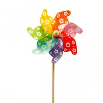 Sodo kuolas vėjo malūnas Pinwheel Sodo puošmena Spalvinga Ø31cm H75cm