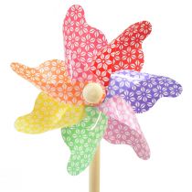 daiktų Ratuko dekoravimo vėjo malūnėlis mažas ant pagaliuko spalvos Ø14cm 30cm