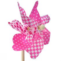 daiktų Pinwheel Pink Geltona Žalia Vėjo malūno apdaila Balkono apdaila Ø15cm 3vnt