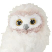 daiktų Žiemos dekoracijos dekoratyvinės pelėdų figūrėlės pastatomos baltos 15 cm 2 vnt.