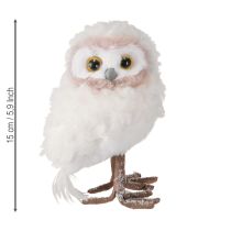 daiktų Žiemos dekoracijos dekoratyvinės pelėdų figūrėlės pastatomos baltos 15 cm 2 vnt.
