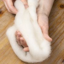 daiktų Vilnonė virvelė, balta vilnonė juostelė, 2 m, dekoratyvinė vilna rankdarbiams ir pakavimui