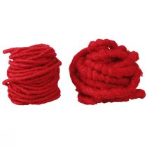 daiktų Vilnos virvelė Raudona veltinio virvelė Wick Thread Fleece L7m rinkinys 2vnt