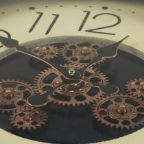 daiktų Sienų apdaila sieninis laikrodis krumpliaratinis laikrodis bronzinis kreminis retro Ø54cm
