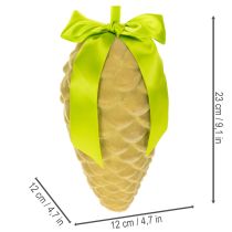 daiktų Dirbtinių pušies kankorėžių pakabukai su dovanų juostele ir kaspinu, 23 cm, 3 vnt.