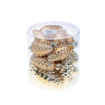 daiktų Kūgių mišinys iš stiklo aukso 5cm 14 vnt