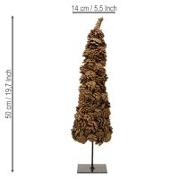 daiktų Kalėdinė eglutės kūgio formos dekoracija, natūrali, 14 × 50 cm