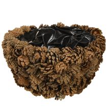 daiktų Kūginis krepšelis augalams, pušies kankorėžiai, natūralus, Ø33cm, aukštis17cm