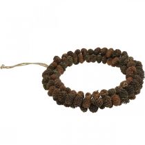 daiktų Kūgio vainikas alksnio kūgio dekoratyvinis vainikas pakabinti gamtai Ø25cm