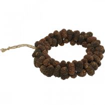 daiktų Kūgio vainikas alksnio kūgio vainikas durų vainikas gamta Ø20cm