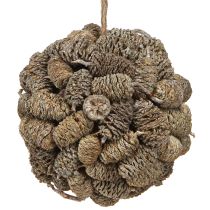 daiktų Kūgio rutulys alksnio kankorėžiams kabinti, baltai dažytas, 12 cm