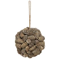 daiktų Kūgio rutulys alksnio kankorėžiams kabinti, baltai dažytas, 12 cm