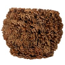 daiktų Dekoratyvinis vazonas su pušies kankorėžiais, natūralios išvaizdos, 27 cm. Apvalus kankorėžio vazonas, natūralios rudos spalvos, pagamintas iš pušies kankorėžių, 27 cm x 22 cm.
