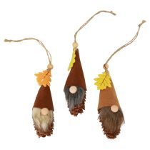 daiktų Kūgio gnome pakabukas nykštuko dekoracija rudens nykštukas H10cm 6 vnt