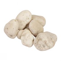 Dekoratyviniai akmenys upės akmenukai dekoratyviniai akmenys balti 2cm - 5,5cm 5kg