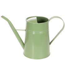 daiktų Vintažinė metalinė laistytuvė patalpoms, mėtinės žalios spalvos, 1,7 l, dekoratyvinė vaza, retro dizaino, aukštis 23 cm