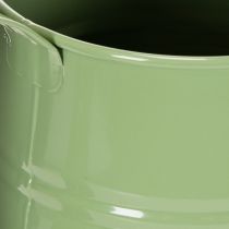 daiktų Vintažinė metalinė laistytuvė patalpoms, mėtinės žalios spalvos, 1,7 l, dekoratyvinė vaza, retro dizaino, aukštis 23 cm