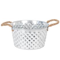daiktų Cinko dubuo, dekoratyvinis dubuo, metalinis su virvės rankena, Ø22cm, aukštis12cm