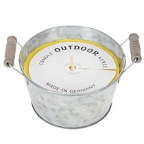 daiktų Lauko žvakė „Citronella“ kibirėlyje: atmosferinis apšvietimas ir vabzdžių atbaidymas, 15 cm