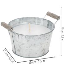 daiktų Žvakė cinko kibirėlyje, skirta atmosferiniam dekoravimui terasoje ir balkone, 15 cm