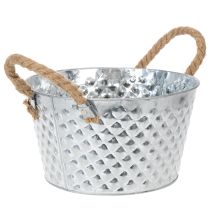daiktų Apvalus cinko dubuo su virvinėmis rankenomis Ø25cm, aukštis14cm