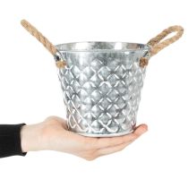 daiktų Cinko puodas su virvinėmis rankenomis Ø14,5 cm, aukštis13 cm