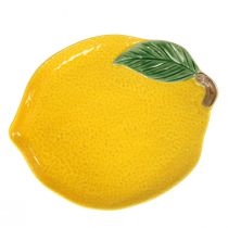 daiktų Citrininė lėkštė dekoratyvinė lėkštė keraminė citrininė geltona 20×16cm