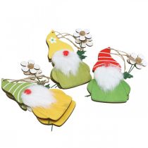 daiktų Pavasario puošmena nykštukas pakabinti medinį nykštuką su gėle H17cm 6 vnt