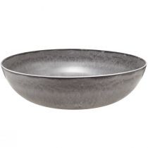 daiktų Stilingas matinis pilkas dubuo 37 cm - tekstūruotas paviršius, universalus dekoravimui - 3 vnt.
