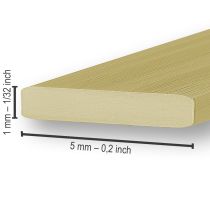 daiktų Aliuminio plokščia viela auksinė 5 mm x 1 mm 2,5 m