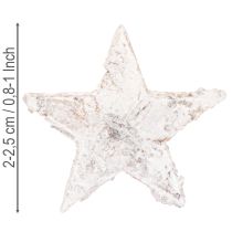 daiktų Beržinės žvaigždutės, mažos, 2 cm - 2,5 cm, baltai dažytos, 150 vnt.