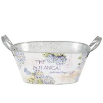 daiktų Ovalus metalinis gėlių vazonas su rankenomis, hortenzijoms, 32 × 15 × 15 cm