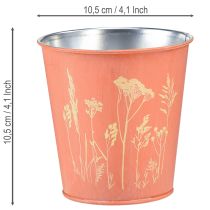 daiktų Gėlių vazonas su gėlių dekoracija, abrikosų geltonumo, Ø10,5 cm, aukštis 10,5 cm
