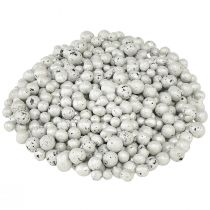 daiktų Briliantiniai dekoratyviniai karoliukai 4mm - 8mm balti 1l