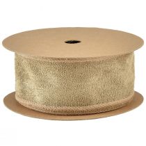 daiktų Aksominė juostelė dekoratyvinė juostelė papuošalų juostelė aksominė ruda W50mm L8m