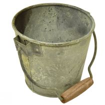 daiktų Dekoratyviniai metaliniai kibirėliai rūdžių spalvos, vintažiniai, Ø15/17,5/22 cm, 3 vnt. rinkinys