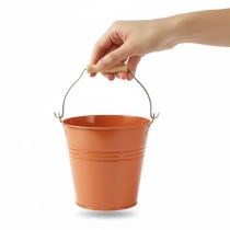 daiktų Dekoratyvinis metalinis kibiras/vazonas, oranžinės-rudos spalvos, Ø22 cm, aukštis21,5 cm, 6 l