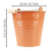 daiktų Dekoratyvinis metalinis kibiras/vazonas, oranžinės-rudos spalvos, Ø22 cm, aukštis21,5 cm, 6 l