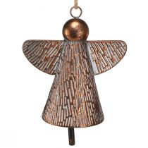 daiktų Dekoratyvinis varpas angelas sargas metalinė bronza 19,5x12x19cm vintage