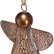 daiktų Dekoratyvinis varpas angelas sargas metalinė bronza 19,5x12x19cm vintage