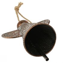 daiktų Dekoratyvinis varpelis, angelas sargas, metalas, bronzos spalvos, 19,5 x 12 x 19 cm, vintažinio stiliaus, „shabby chic“ kambario dekoracija