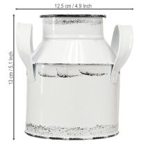daiktų Dekoratyvinis metalinis ąsotis su rankenėlėmis, baltas ir juodas, 13 cm aukščio, 2 vnt.