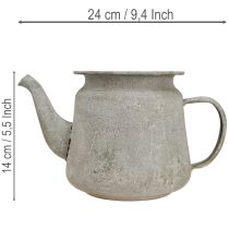 daiktų Dekoratyvinis metalinis arbatinukas, vintažinio stiliaus, pilkas, 24 × 14 × 14 cm, retro shabby chic stiliaus