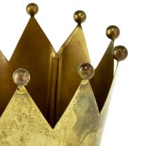 daiktų Dekoratyvinis vainiko metalinis gėlių vazonas žalvarinis išvaizda Ø11cm/H10cm