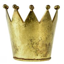 daiktų Dekoratyvinis vainiko metalinis gėlių vazonas žalvarinis išvaizda Ø11cm/H10cm