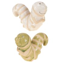 daiktų Juokingas kirmino dekoravimas keramikinis vikšro pakabinamas dekoratyvinis vazonas 9x6cm 2vnt.