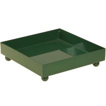 daiktų Dekoratyvinis padėklas kvadratinis metalinis padėklas žalias 15 × 15 cm 2 vnt.