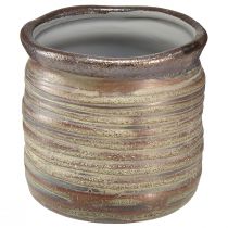 daiktų Dekoratyvinė sėjamoji keraminė metalinė ruda pilka 10,5×10cm 2vnt
